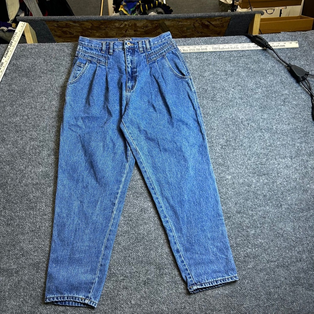 Forenza Jeans Womens Size 14 Blue High Waisted Pleated Mom Fit Tapered Cotton